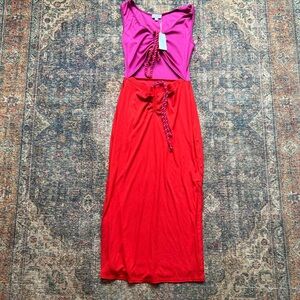 Boutique Purple and Red Maxi Dress